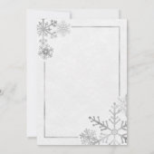 Silver Tone Snowflakes Invitation hiver de vacance (Dos)