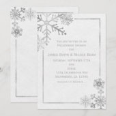 Silver Tone Snowflakes Invitation hiver de vacance (Devant / Derrière)