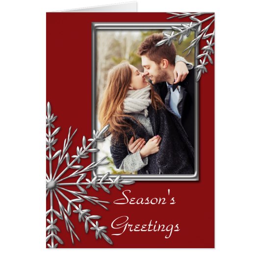 Silver Tone Snowflakes op de groeten van Red Seaso (Voorkant)