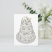 Silver Tone Wedding Cake Briefkaart (Staand voorkant)