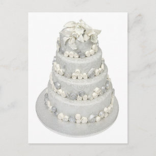 Silver Tone Wedding Cake Briefkaart