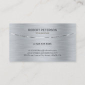 Silver tones Metallic Texture Afbeelding Visitekaartje (Achterkant)