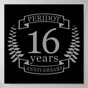 Silver Traditional bruiloft 16 jaar Poster