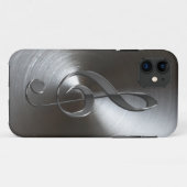 Silver Treble Clef iPhone 5 Coque pour mélomanes (Dos (Horizontal))