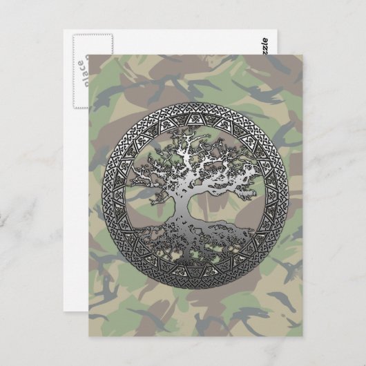 Silver Tree of Life Briefkaart (Voorkant / Achterkant)