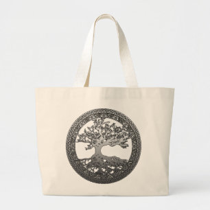 Silver Tree of Life Grote Tote Bag