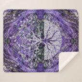 Silver Tree of Life Yggdrasil op Amethyst Geode Sherpa Deken (Voorkant (horizontaal))