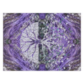 Silver Tree of Life Yggdrasil op Amethyst Geode Tafelkleed (Voorkant (Horizontaal))