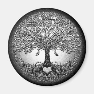 Silver Tree with Heart Magneet