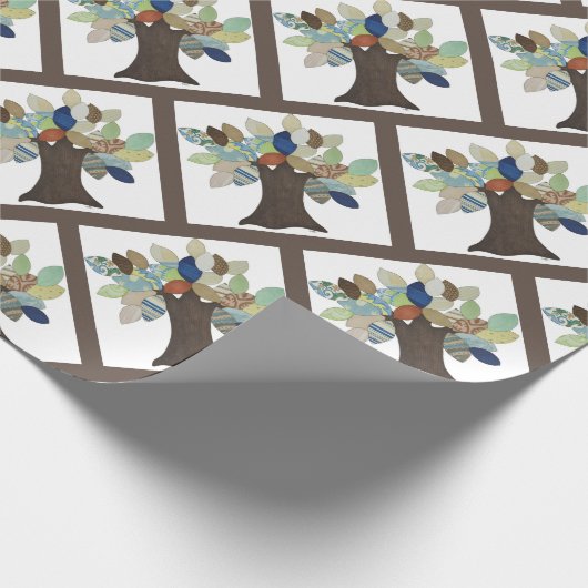 Silver Tree Wrapping Paper Cadeaupapier (Hoek)