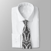 Silver Tribal Geometrische Mode Art Necktie Stropdas (Gebonden)