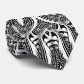 Silver Tribal Geometrische Mode Art Necktie Stropdas (Opgerold)