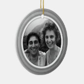 Silver Trim met het Witte Ornament van de Foto van (Rechts)