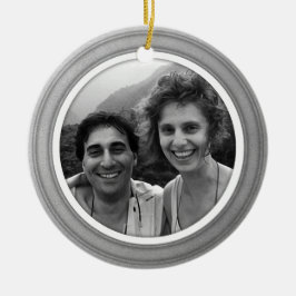 Silver Trim met het Witte Ornament van de Foto van