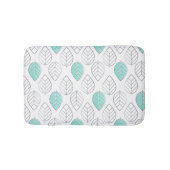 Silver & Turquoise Chic & Modern Leaf Design Badmat (Voorkant)