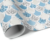 Silver Turquoise Pearl Glitter Mermaid Cadeaupapier (Rol Hoek)