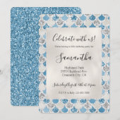 Silver Turquoise Pearl Glitter Mermaid Kaart (Voorkant / Achterkant)