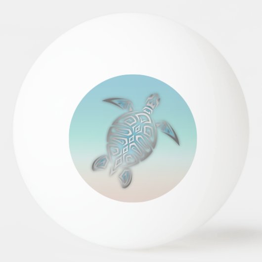 Silver Turquoise Zee Turtle Beach Style Pingpongballen (Voorkant)