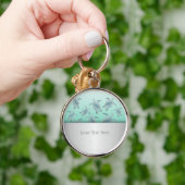 Silver Turquoise Zee Turtles Pattern Sleutelhanger (Hand)