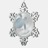 Silver Turtle | Mele Kalikimaka | Tin Sneeuwvlok Ornament (Rechts)