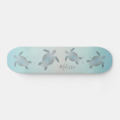 Silver Turtles Beach Style Monogram Coasta Skateboard (Horizontaal)