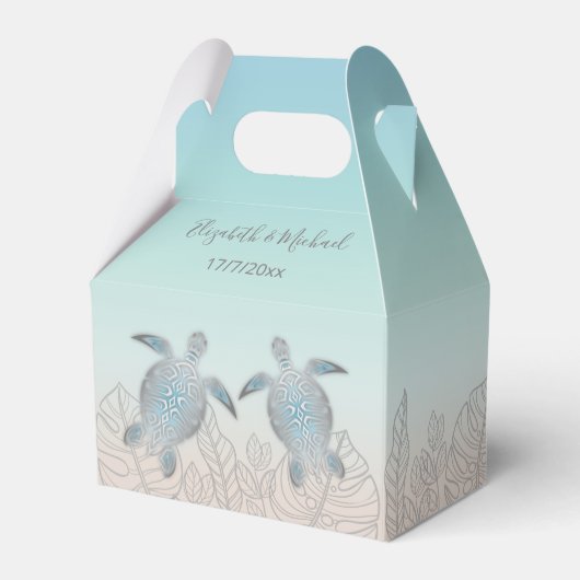 Silver Turtles Beach Weddenschap Aangepast bedankt Bedankdoosjes (Voorkant Zijde)