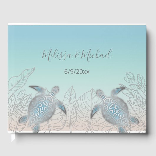 Silver Turtles Beachstyle Seaside Wedding Gastenboek (Voorkant)