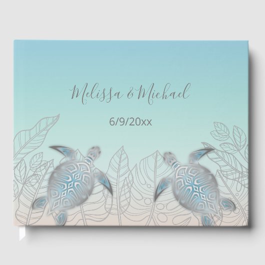 Silver Turtles Beachstyle Seaside Wedding Gastenboek (Voorkant)