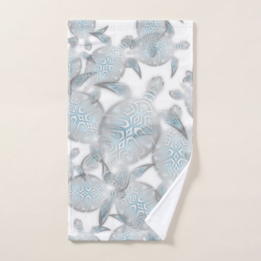 Silver Turtles  Pattern Nautical (Serviette à main)