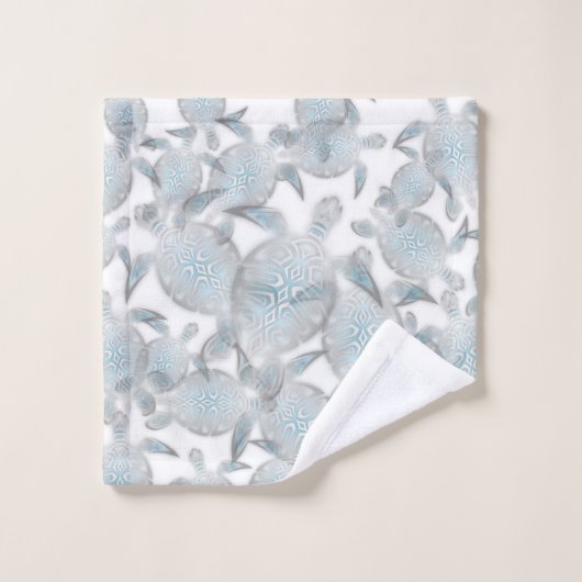 Silver Turtles Pattern Nautical (Gant de toilette)