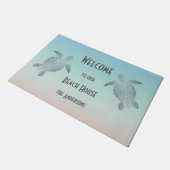 Silver Turtles Turquoise Beach House Deurmat (Schuin)