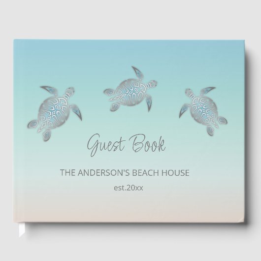 Silver Turtles Turquoise Coastal Beach House Gastenboek (Voorkant)