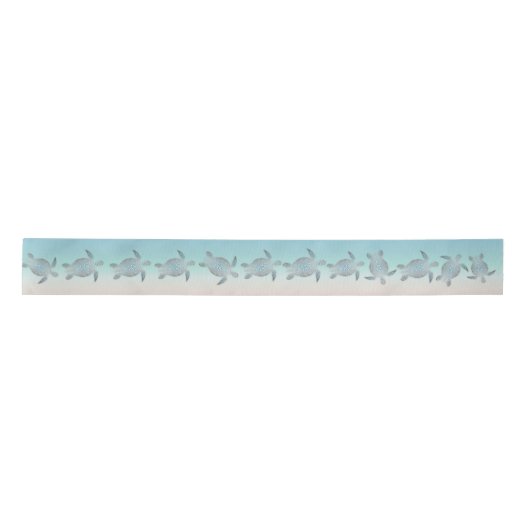 Silver Turtles Turquoise Maritime Nautical Elegant Lint (Voorkant)