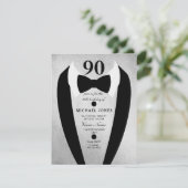 Silver Tuxedo Mens 90e anniversaire Invitation de  (Debout devant)