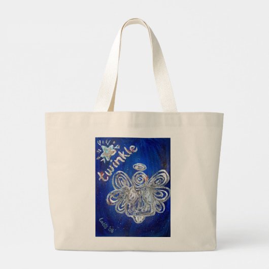 Silver Twinkle Angel Art Canvas tas (Achterkant)