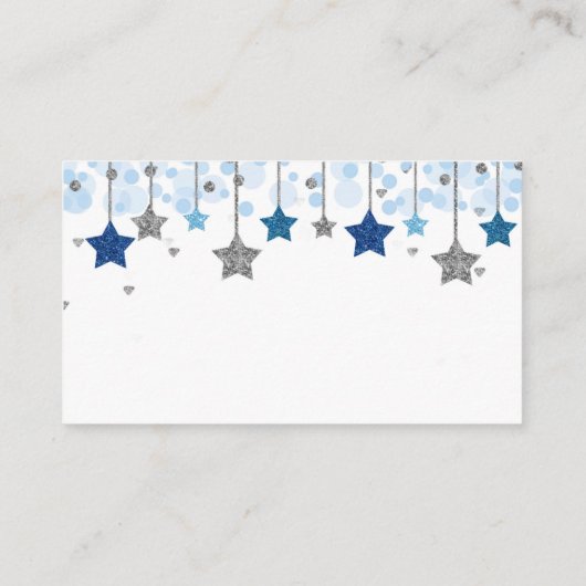Silver Twinkle Twinkle Star - Luier Raffle Kaart (Achterkant)