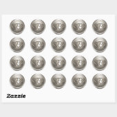 Silver Two Hearts Envelope Seal Ronde Sticker (Vel)
