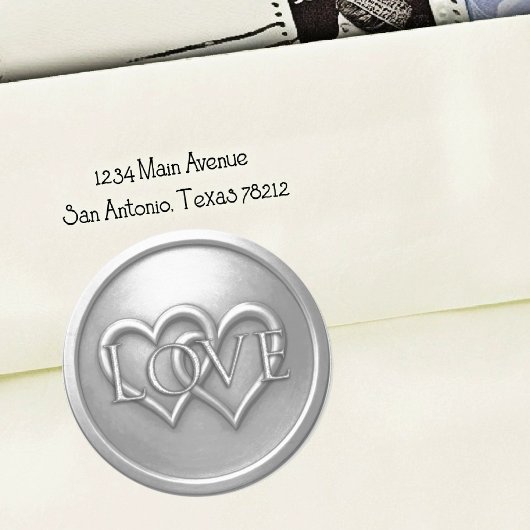 Silver Two Hearts Intertwined Wedding Ronde Sticker