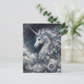 Silver Unicorn Collage  Briefkaart (Staand voorkant)