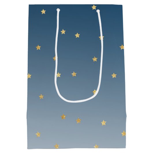 Silver Unicorn Gold Stars Medium Cadeauzakje (Achterkant)