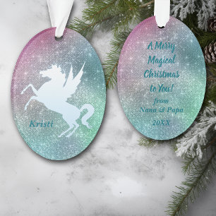 Silver Unicorn op Vakantie Speciaal Ornament