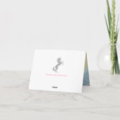 Silver Unicorn Rainbow Merci Cartes (Dos)