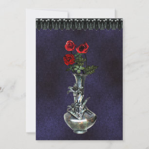 Silver Vase Gothic Invitation Kaart