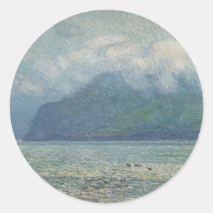 Silver Veil en Golden Gate van Childe Hassam Ronde Sticker