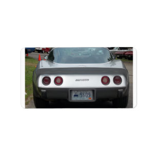 Silver vette uitzicht antiek klassieke auto achter etiket