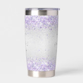 Silver violet glitter elegant bruiloft geïsoleerde drinkbeker (Links)