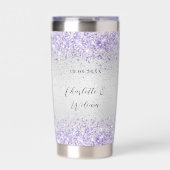 Silver violet glitter elegant bruiloft geïsoleerde drinkbeker (Voorkant)