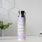 Silver violet glitter elegant bruiloft waterfles