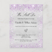 Silver violet vow trouwverlenging uitnodiging briefkaart (Voorkant)