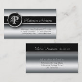 Silver Visitekaartje Professional Modern Black (Voorkant / Achterkant)